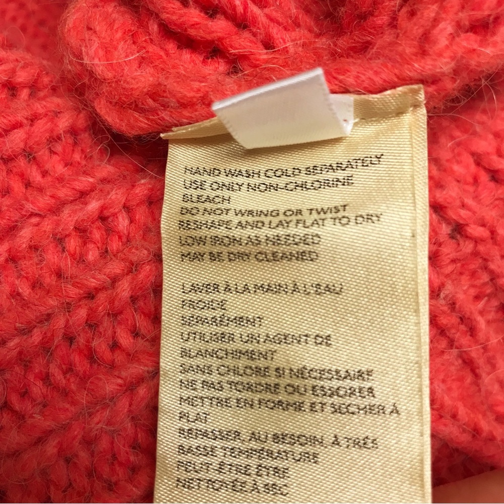 Anthropologie Mock Neck Knit Sweater Size XS Coral - Picture 9 of 10